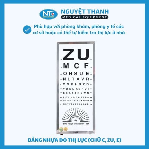 Bảng Nhựa Đo Thị Lực TNE (Chữ C, Chữ ZU)