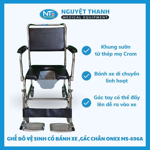 Ghế bô vuông, có bánh xe, có gác chân One-X MS 696A