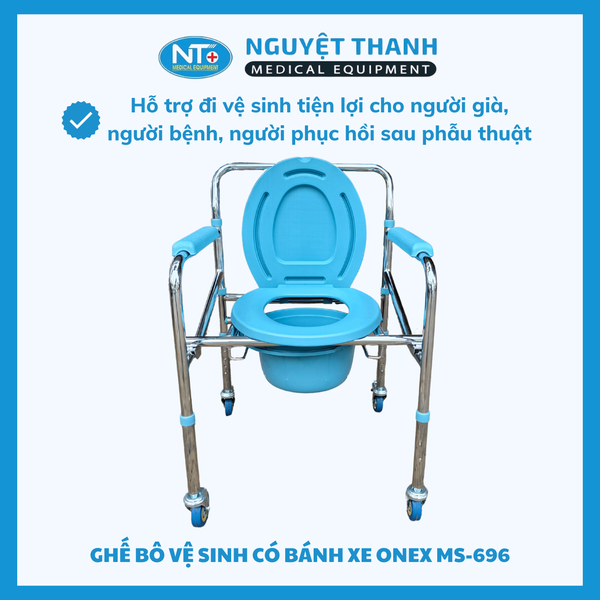 Ghế Bô Vệ Sinh Có Bánh Xe MS 696