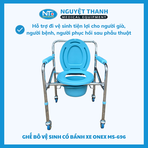 Ghế Bô Vệ Sinh Có Bánh Xe MS 696