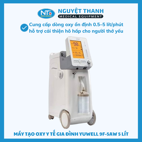 Máy Tạo Oxy Yuwell 9F-5AW 5 Lít/Phút Tích Hợp Xông Khí Dung