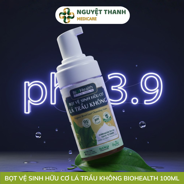 Bọt Vệ Sinh BioHealth Trầu Không Hữu Cơ Cân Bằng pH 3.9