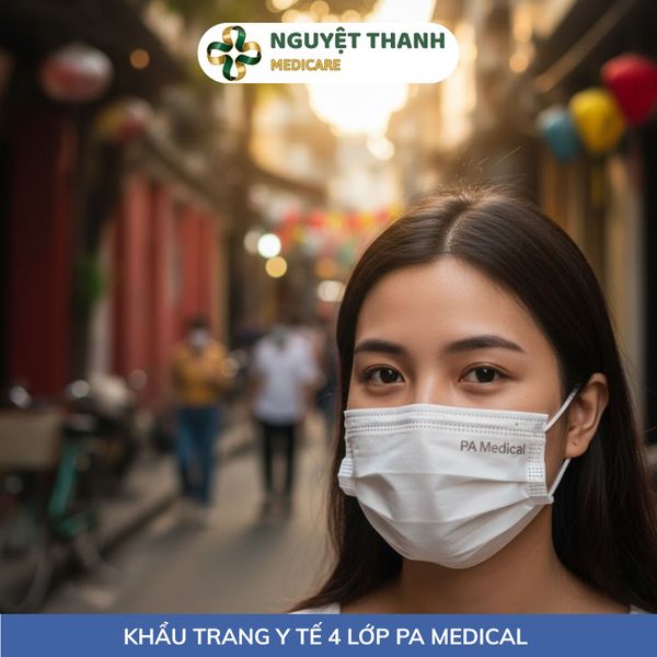 Khẩu Trang Y Tế 4 Lớp PA Medical Chính Hãng Lọc Bụi Mịn, Hộp 50 Cái