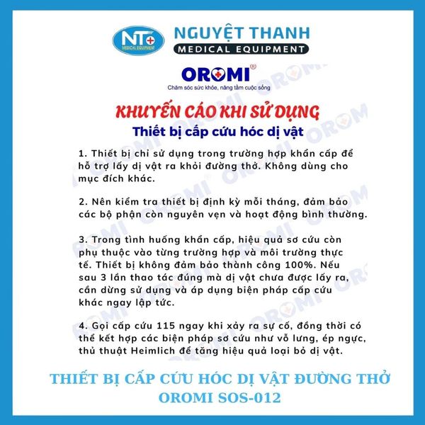 Thiết Bị Cấp Cứu Hóc Dị Vật Đường Thở OROMI SOS-012
