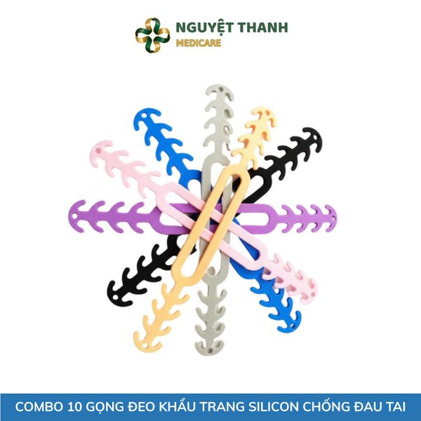 COMBO 10 Gọng Đeo Khẩu Trang Silicon Giảm Đau Tai Chính Hãng