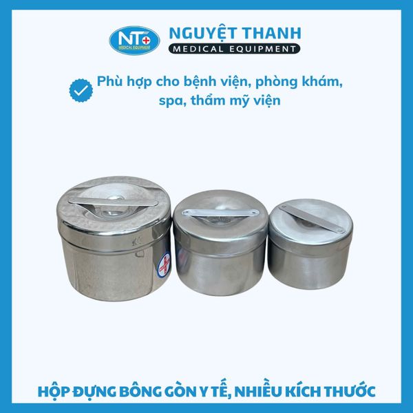 Hộp Đựng Bông Gòn Inox