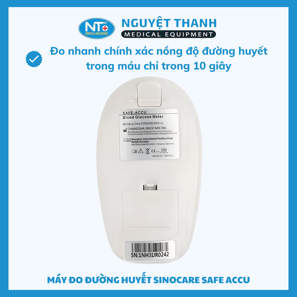 Máy Đo Đường Huyết Safe-Accu Chính Xác, Đo Nhanh 10s