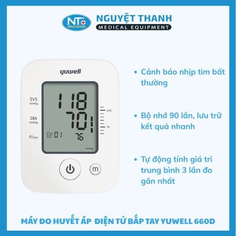 Máy Đo Huyết Áp Điện Tử Yuwell YE660D