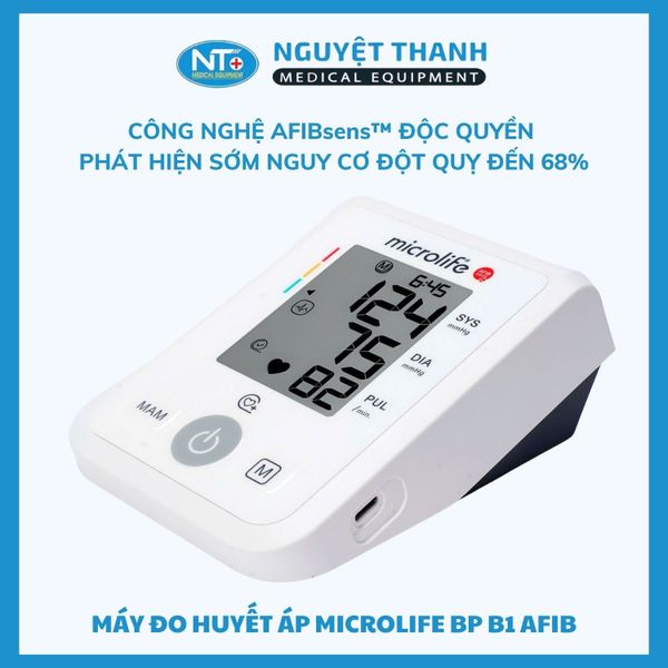 Máy Đo Huyết Áp Microlife BP B1 AFIB – Tầm Soát Rung Nhĩ, Phòng Ngừa Đột Quỵ