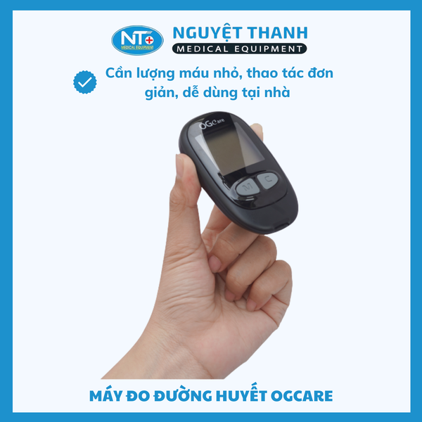 Máy Đo Đường Huyết OGCare Chính Hãng Italia, Tự Động Nhận Mã Que
