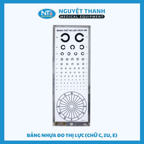 Bảng Nhựa Đo Thị Lực TNE (Chữ C, Chữ ZU)