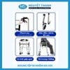 Khung tập đi nhôm KH-929 có bánh xe ghế ngồi
