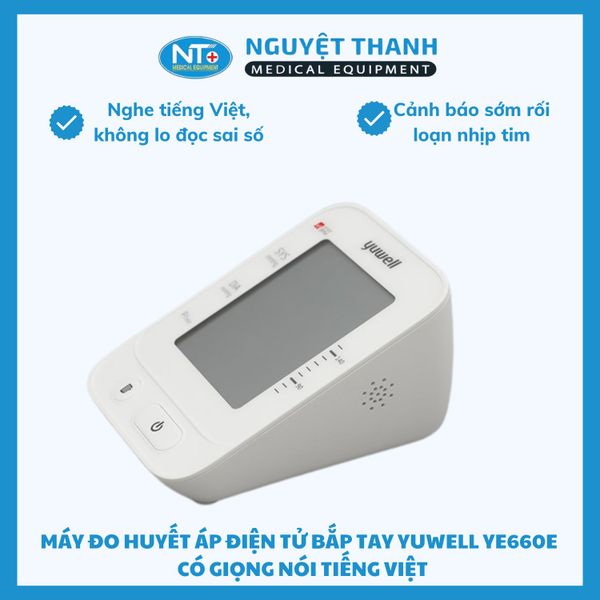 Máy Đo Huyết Áp Giọng Nói Tiếng Việt Yuwell YE660E
