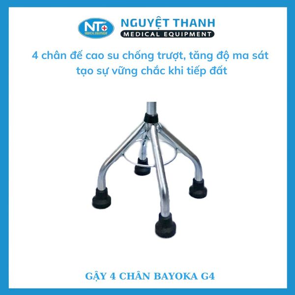 Gậy 4 Chân Cao Inox Bayoka G4