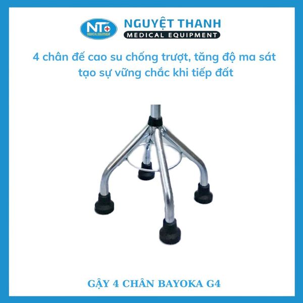 Gậy 4 Chân Cao Inox Bayoka G4