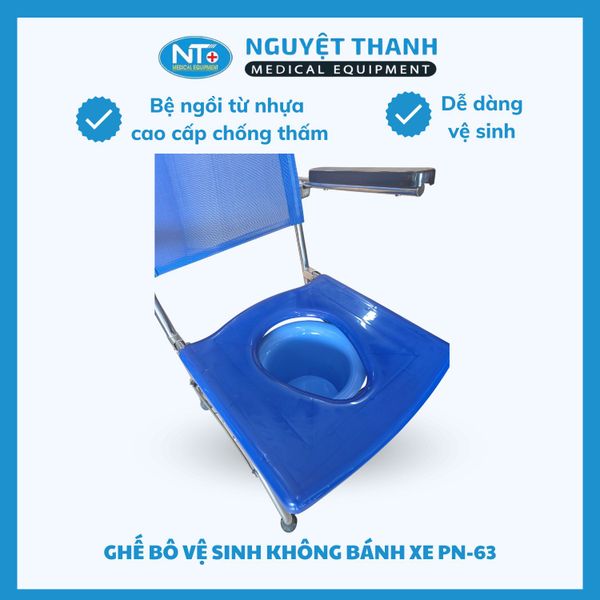 Ghế bô vệ sinh inox không có bánh xe – PN63