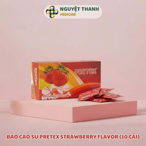 Bao Cao Su Pretex Strawberry Flavor Siêu Mỏng, Hương Dâu