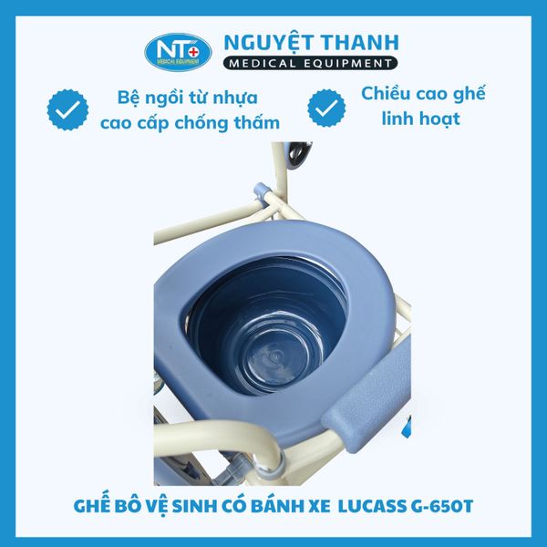 Ghế Bô Sắt Sơn Có Bánh Xe Lucass G-650T