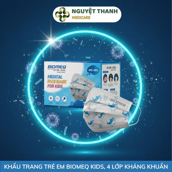Khẩu Trang Y Tế Biomeq Mask+ Kid 4 Lớp Kháng Khuẩn Cho Bé