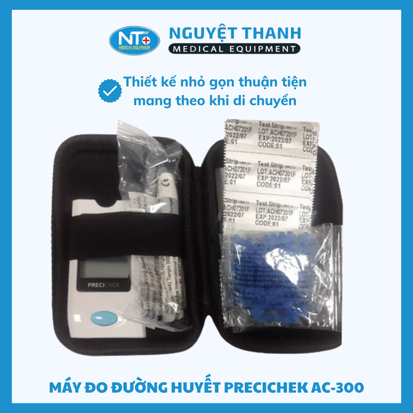 Máy Đo Đường Huyết Precichek AC-300 Chính Xác Nhanh 5 Giây
