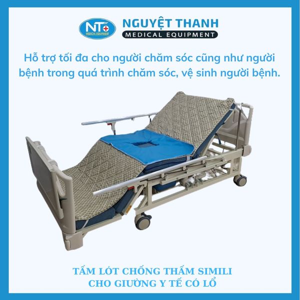 Tấm Lót Chống Thấm Giường Y Tế Có Bô Vệ Sinh