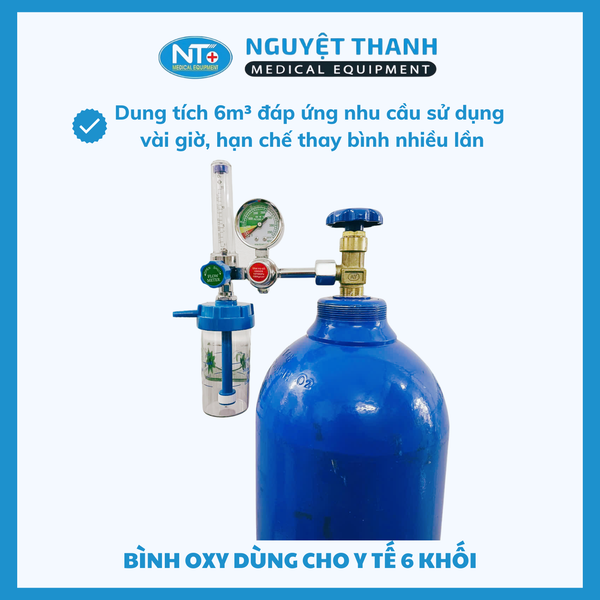 Bình Oxy Y Tế 6 Khối Và 1.5 Khối