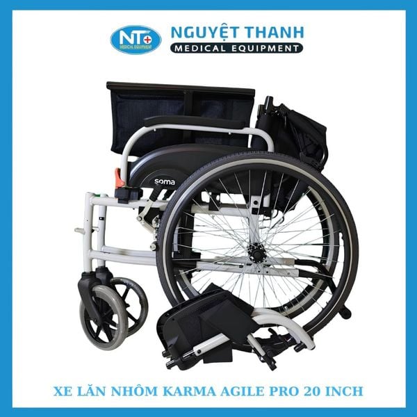 Xe lăn nhôm cao cấp Karma Agile Pro ghế rộng 20 inch