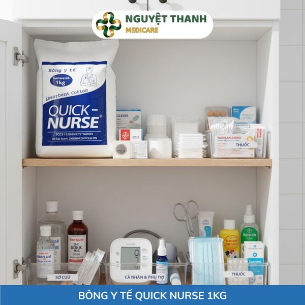 Bông Y Tế Quick Nurse 1kg - 100% Cotton Tinh Khiết Giá Tốt