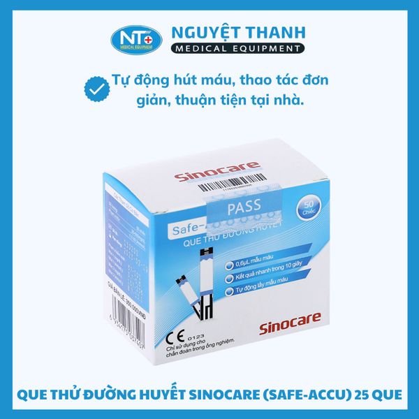 Que Thử Đường Huyết Sinocare Safe Accu