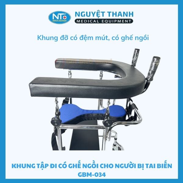Khung tập đi có ghế ngồi cho người bị tai biến GBM-034