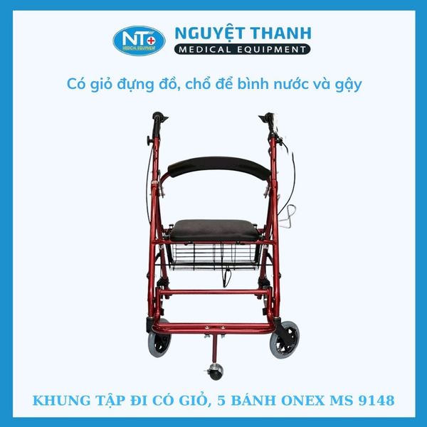 Khung Tập Đi Có Giỏ, 5 Bánh ONE-X MS-9148