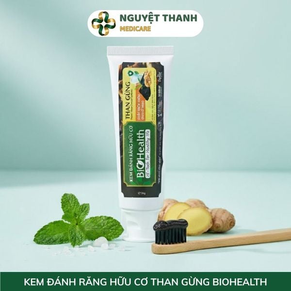 Kem Đánh Răng Hữu Cơ Than Gừng BioHealth 70g Trắng Răng Khỏe Nướu