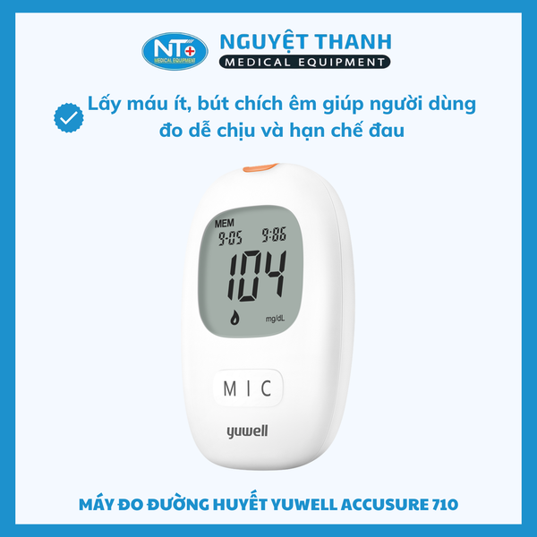 Máy Đo Đường Huyết Yuwell Accusmart 710 Chính Hãng, Kết Quả Nhanh Chóng