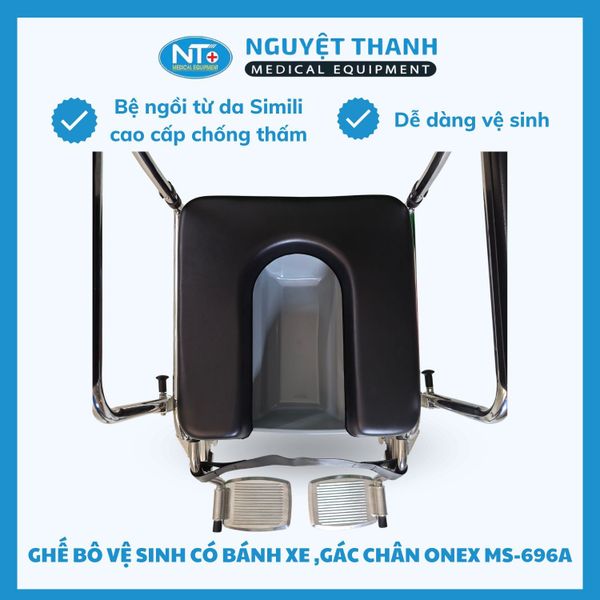 Ghế bô vuông, có bánh xe, có gác chân One-X MS 696A