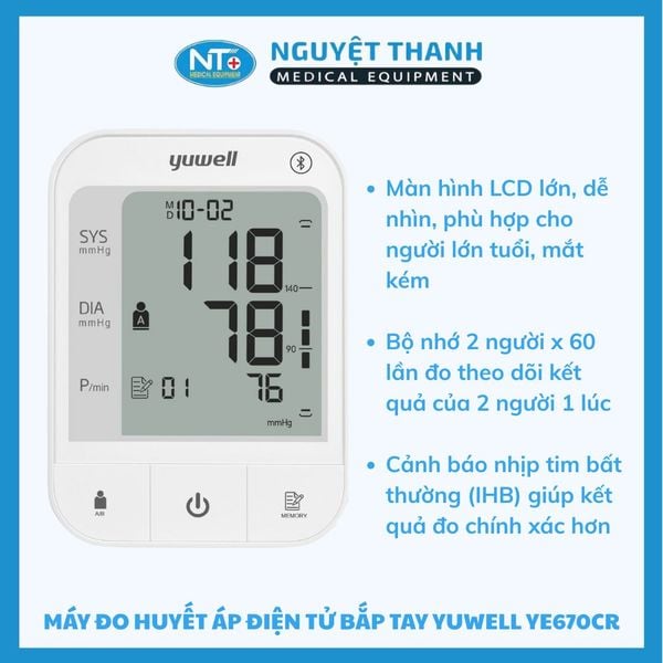 Máy Đo Huyết Áp Giọng Nói Pin Sạc YE670CR