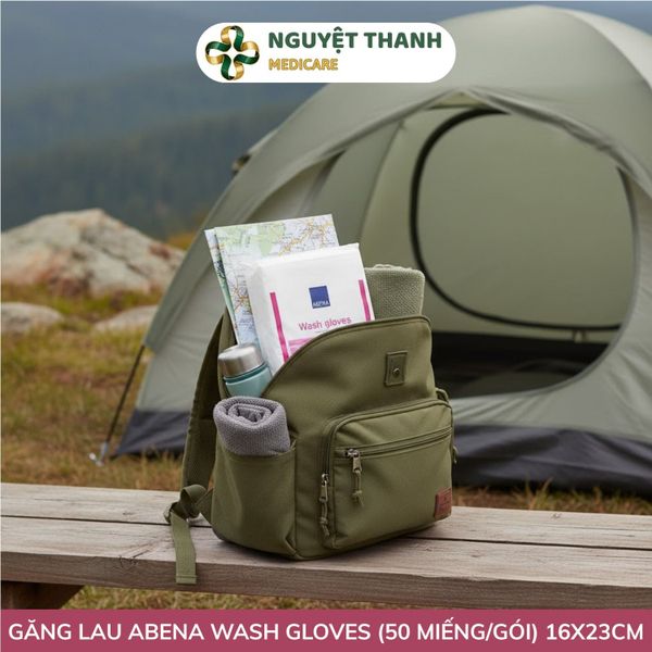 Găng Lau Vệ Sinh Khô Abena Wash Gloves 50 Miếng Chính Hãng