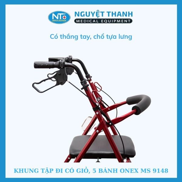 Khung Tập Đi Có Giỏ, 5 Bánh ONE-X MS-9148