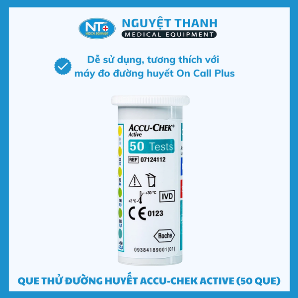 Que Thử Đường Huyết Accu-Chek Active Chính Hãng, Chuẩn ISO 15197:2013