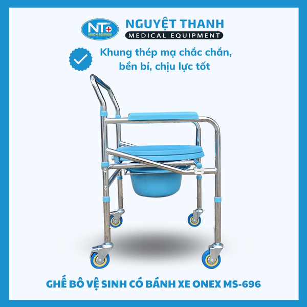 Ghế Bô Vệ Sinh Có Bánh Xe MS 696