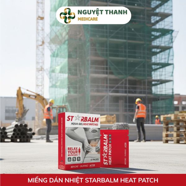 Miếng Dán Nhiệt Starbalm Giảm Đau, Giãn Cơ, Phát Nhiệt 8 Giờ Hộp 4 Miếng