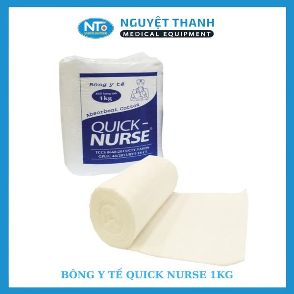Bông Y Tế Quick Nurse 1kg - 100% Cotton Tinh Khiết Giá Tốt