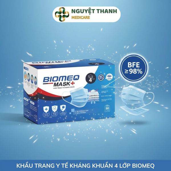 Khẩu Trang Y Tế Kháng Khuẩn 4 Lớp BIOMEQ MASK+ (Hộp 50 Cái)