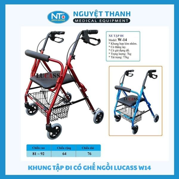 Khung tập đi có ghế ngồi Lucass W14 ( Màu ngẫu nhiên)