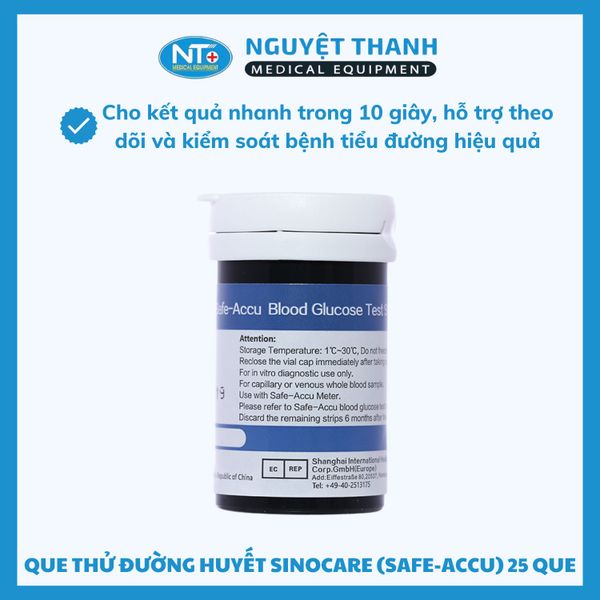 Que Thử Đường Huyết Sinocare Safe Accu
