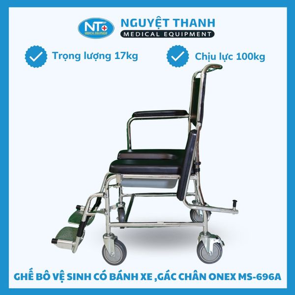 Ghế bô vuông, có bánh xe, có gác chân One-X MS 696A