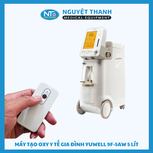 Máy Tạo Oxy Yuwell 9F-5AW 5 Lít/Phút Tích Hợp Xông Khí Dung