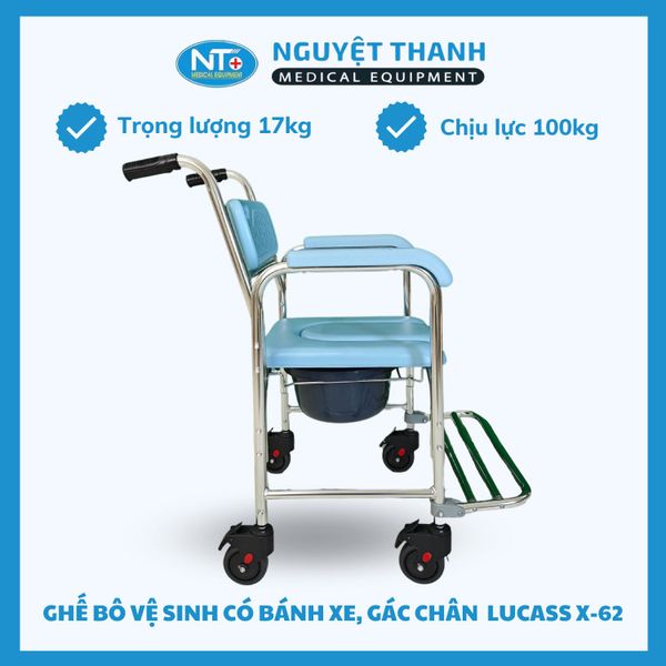 Ghế Bô Vệ Sinh Đa Chức Năng Khung Nhôm Lucass X-62