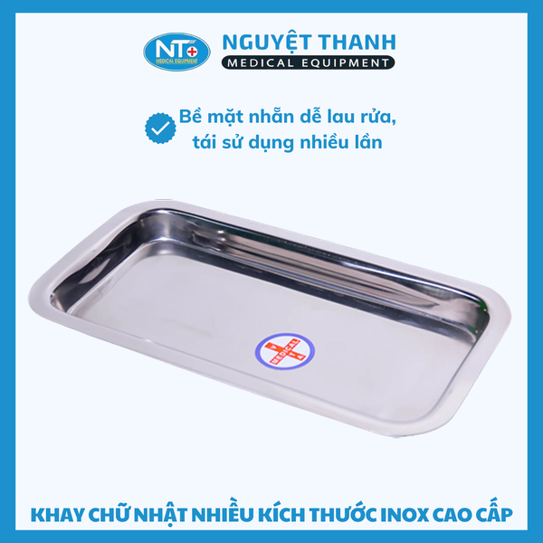 Khay Inox Chữ Nhật Y Tế Cao Cấp