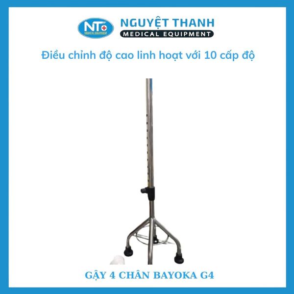 Gậy 4 Chân Cao Inox Bayoka G4