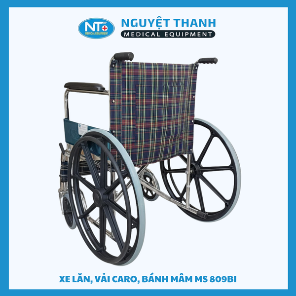 Xe Lăn Vải Caro Bánh Mâm One-X MS-809BI